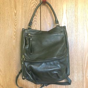 NWOT Korean Brand Black Pebbled Leather Backpack